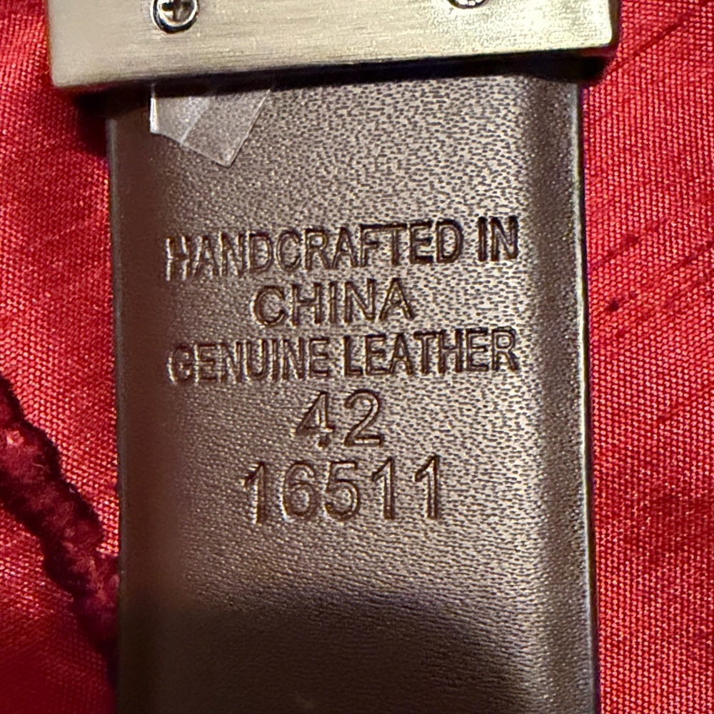 Duchamp Black Belt with Silver Buckle mens 42 waist leather - Picture 2 of 7